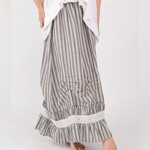 Striped Blue and White Maxi Skirt
